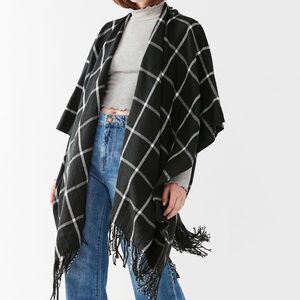Urban Outfitters Plaid Poncho